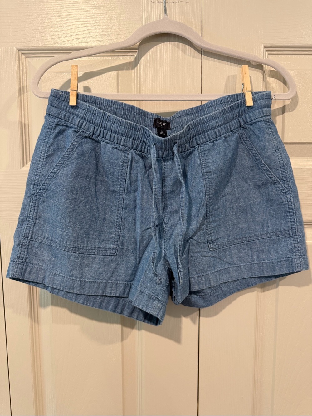 J. Crew Light Blue 100% Cotton Chambray Drawstring Women’s Shorts